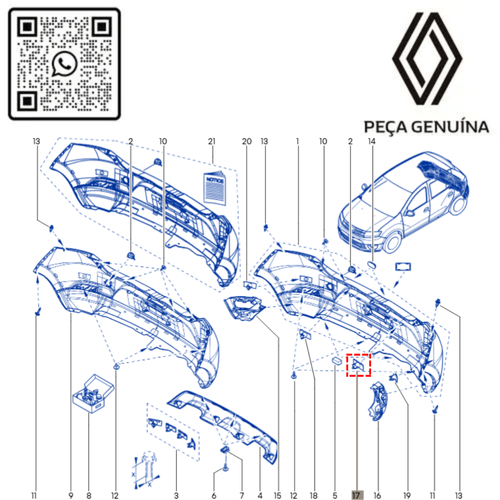 RN 78757R 253C78757R Suporte Sensor Estacionamento Tras Sandero 2016 2017 - 3